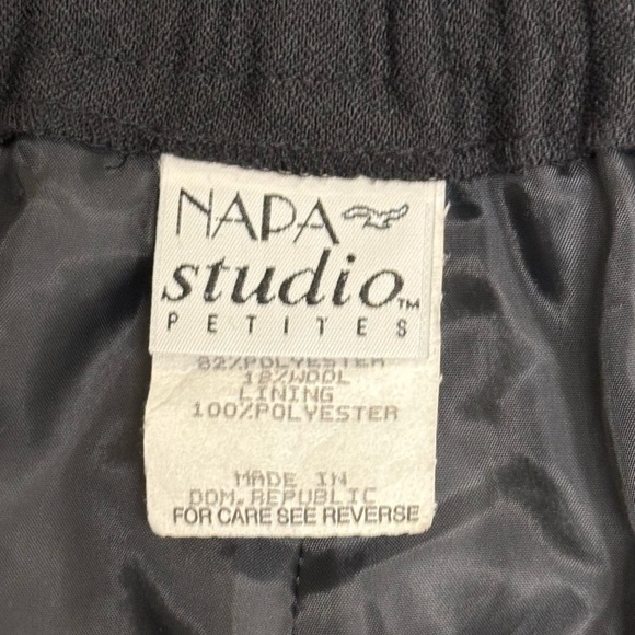 NWT Vintage Napa Studio Black Wool Crepe Trousers – Size 10 Petite, Washable - Picture 8 of 15